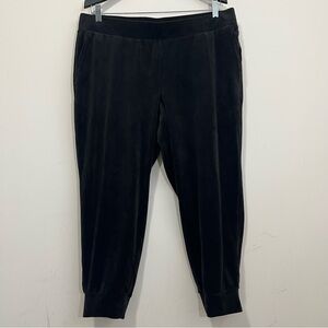 J. Jill Pure Jill Velvet Velour Jogger Pants Womens XL Petite Black Pull On